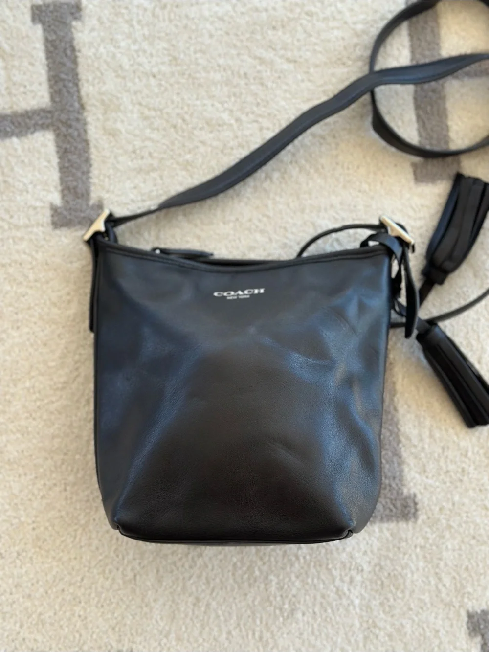 Coach Black Leather Crossbody legacy small